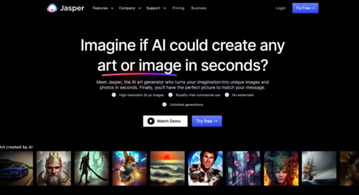 générateur images intelligence artificielle jasper art