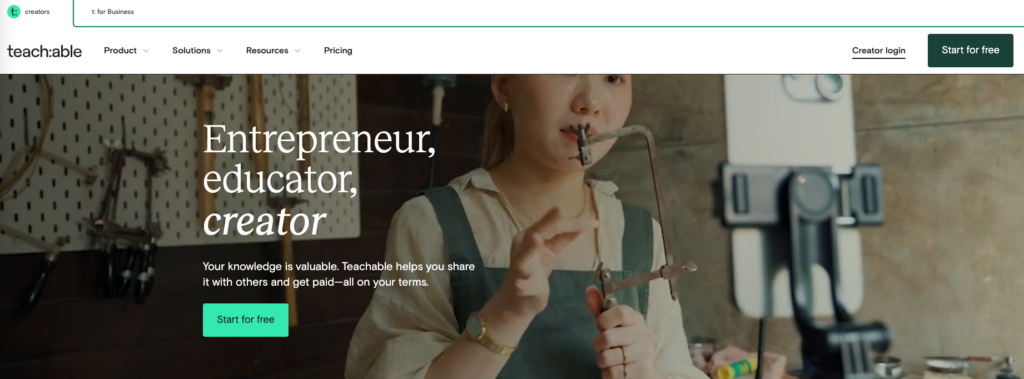 plateforme e-learning Teachable