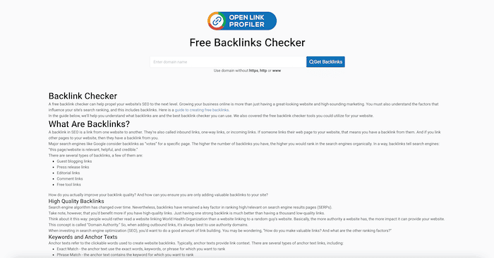 Open Link Profiler