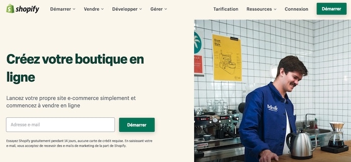 Shopify, plateforme pour créer un site e-commerce gratuit