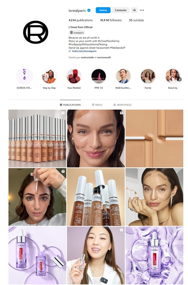exemple de compte instagram populaire