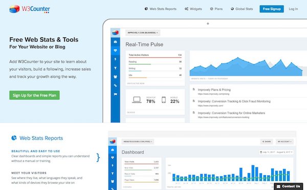 W3Counter alternative à Google Analytics