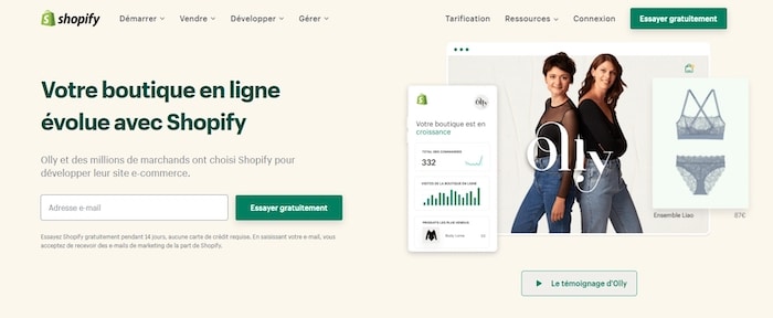 vendre en ligne avec Shopify
