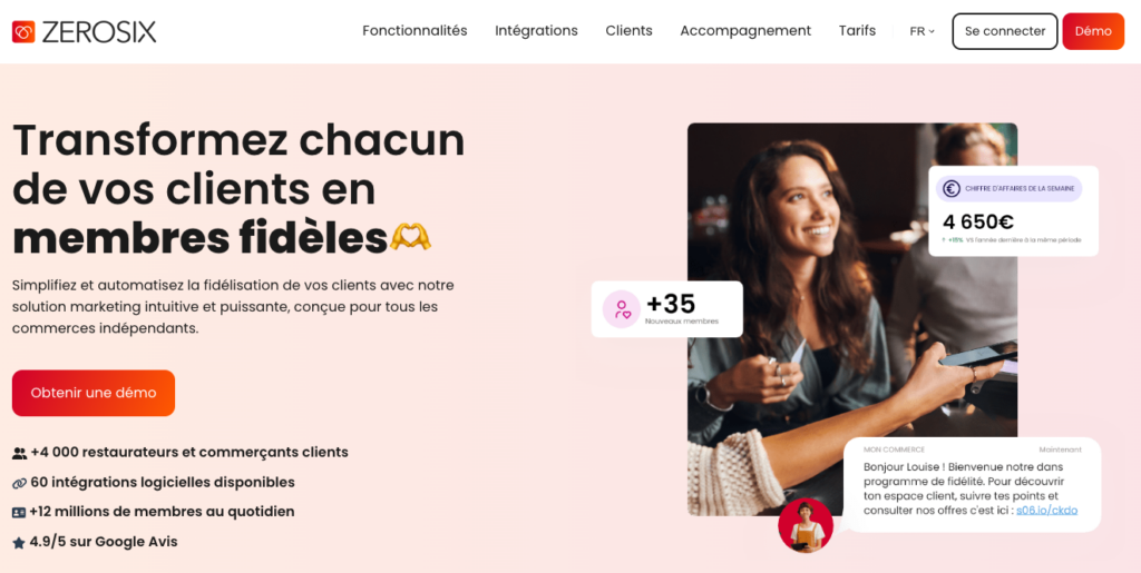application carte fidélité zérosix