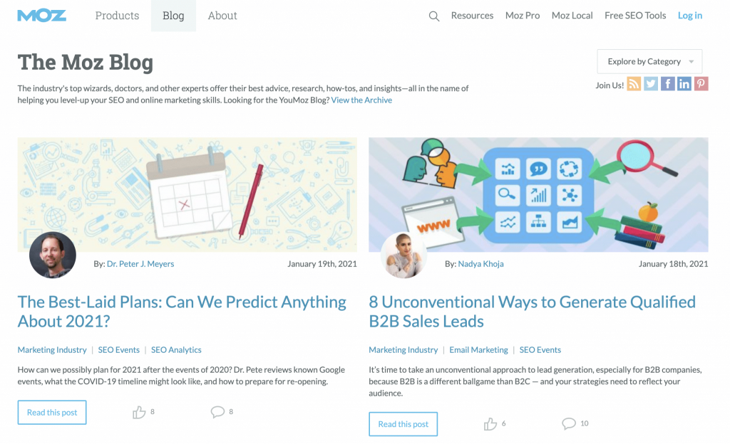 blog SEO MOZ
