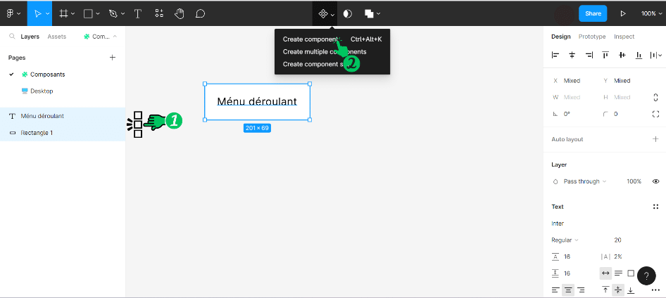 dropdown menu figma