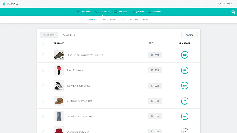 Sherpas Smart SEO : plugin de référencement naturel Shopify
