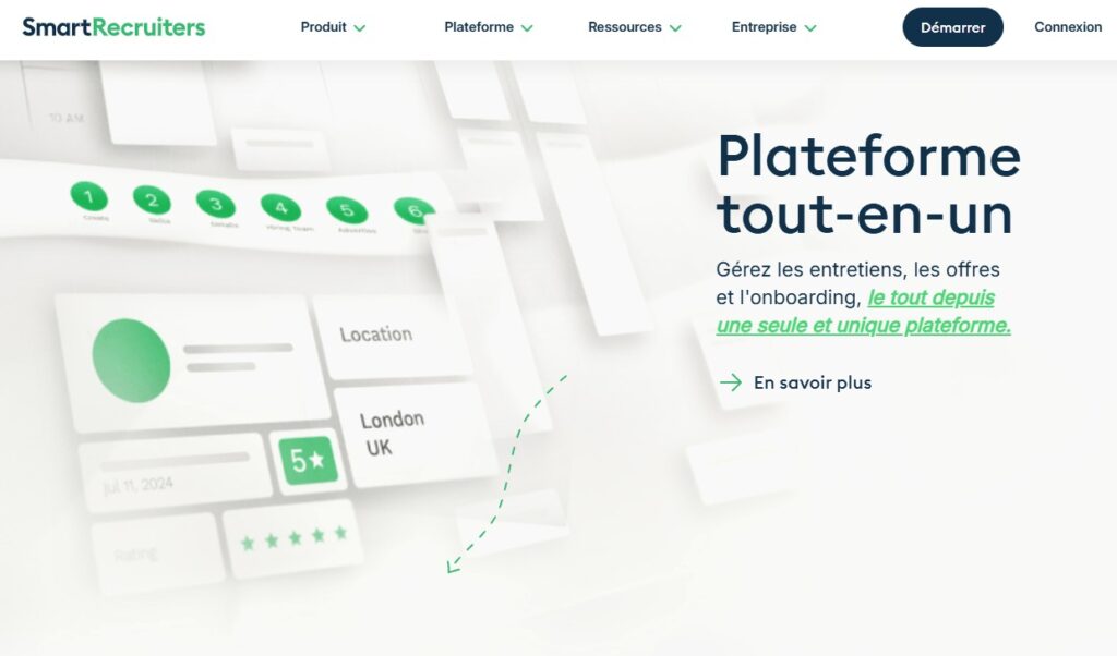 Plateforme d'outils RH SmartRecruiters avec logiciel ATS