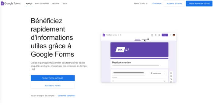 outil inscription en ligne google forms