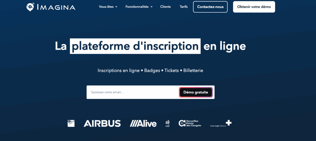 imagina inscription evenement en ligne